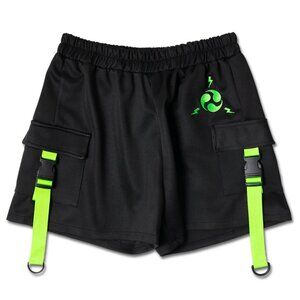 NEW ACDC RAG - Uzurai Cyberpunk Tech Black Green Shorts
